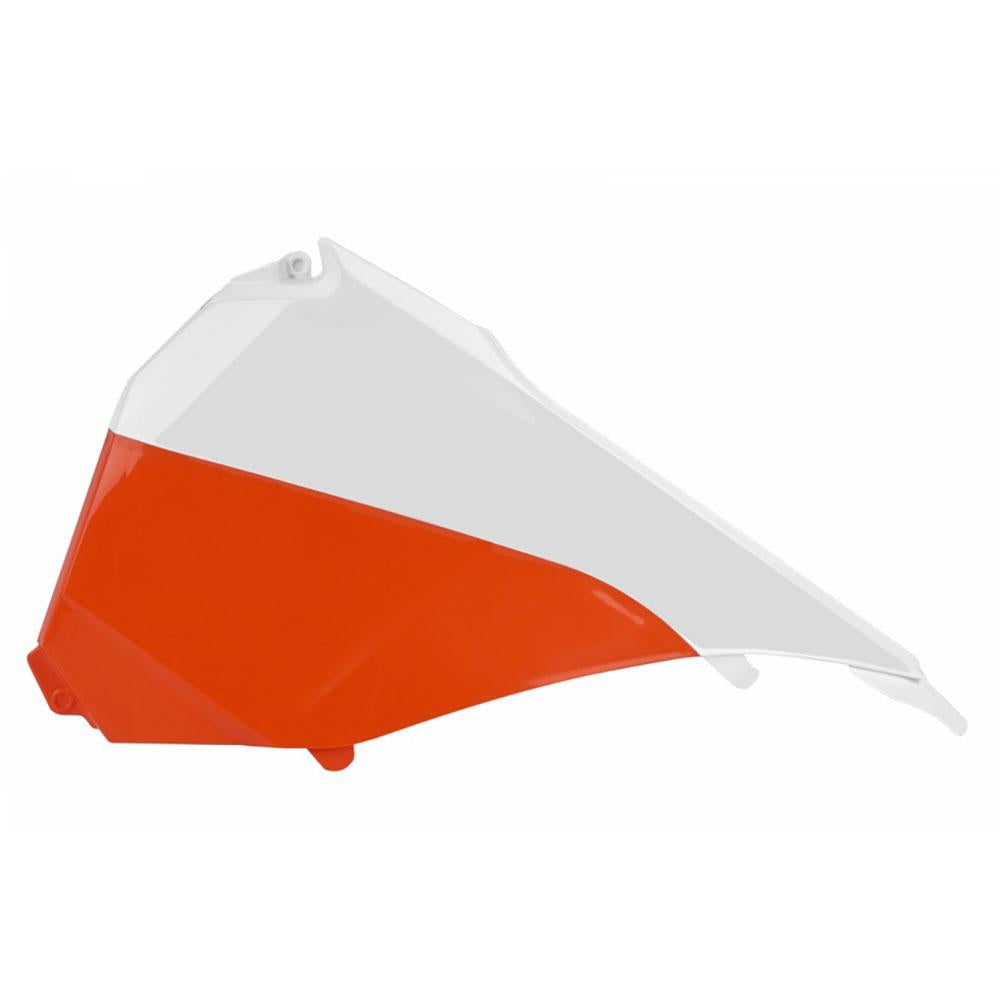 POLISPORT AIRBOX COVERS KTM SX/SX-F 13-15 - WHITE/ORANGE 2