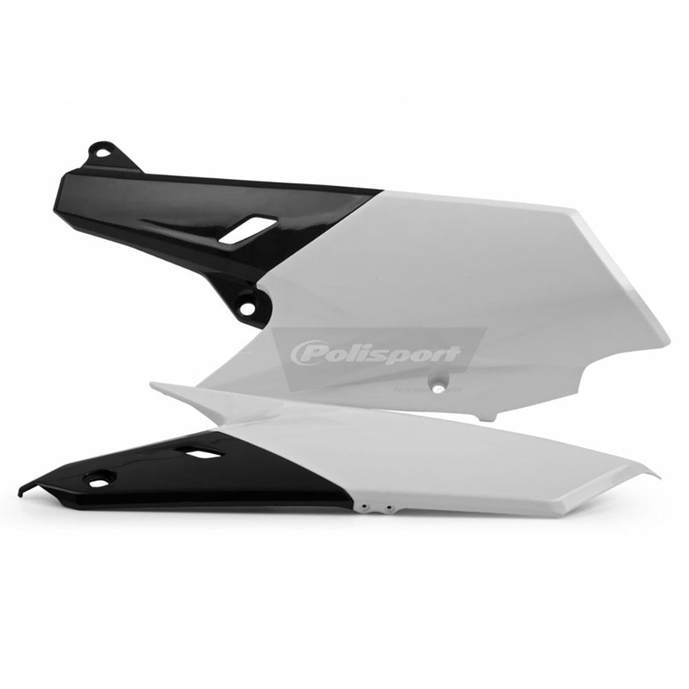 POLISPORT SIDE COVERS YZ250F 14-18/YZ450F 14-17 - WHITE/BLACK 1