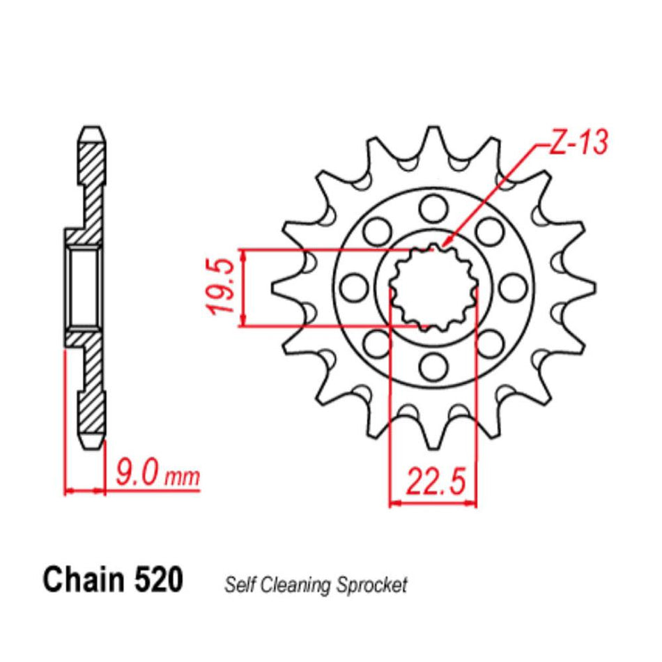 FRONT SPROCKET - STEEL 13T #520 1