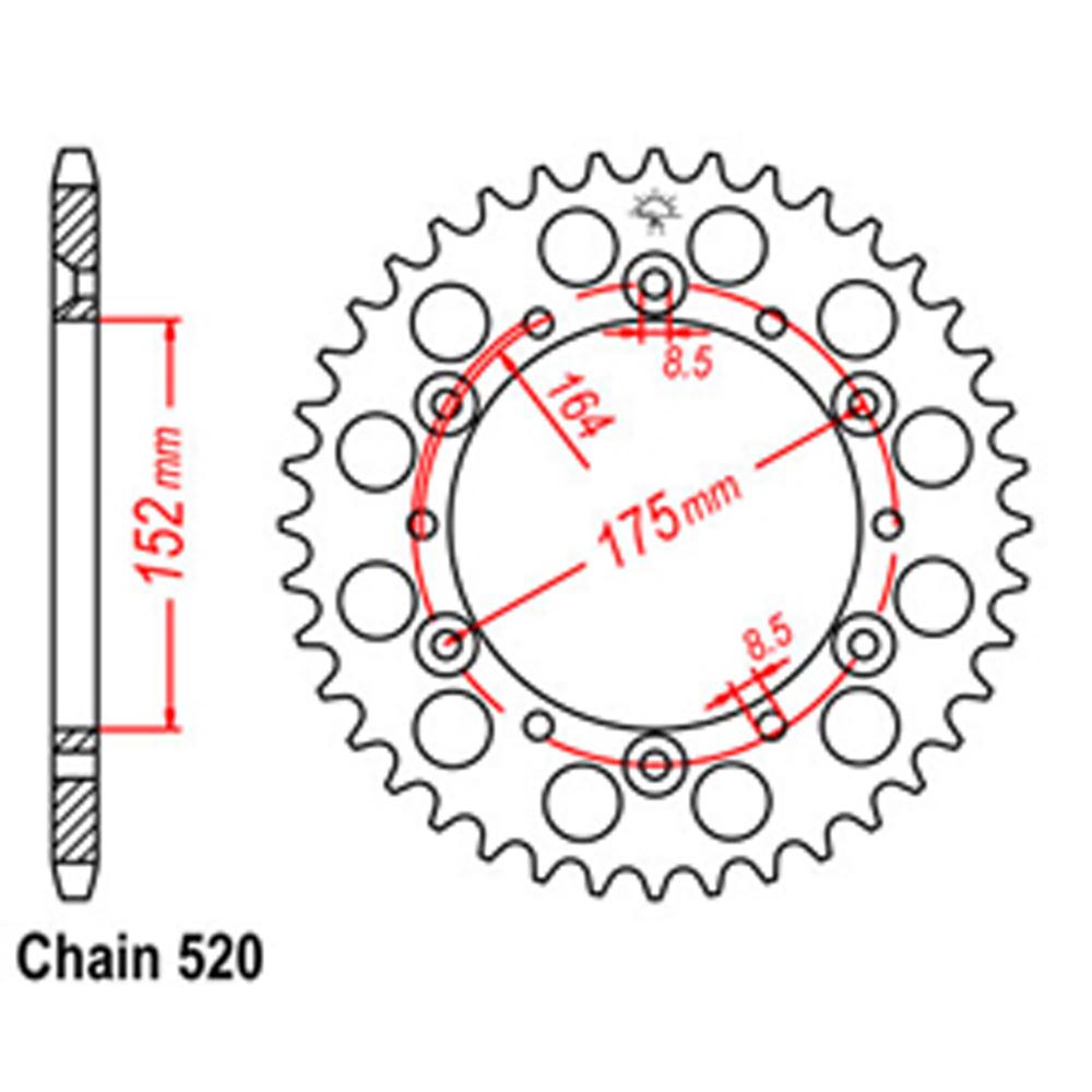 REAR SPROCKET - STEEL 50T 520P D/D 1