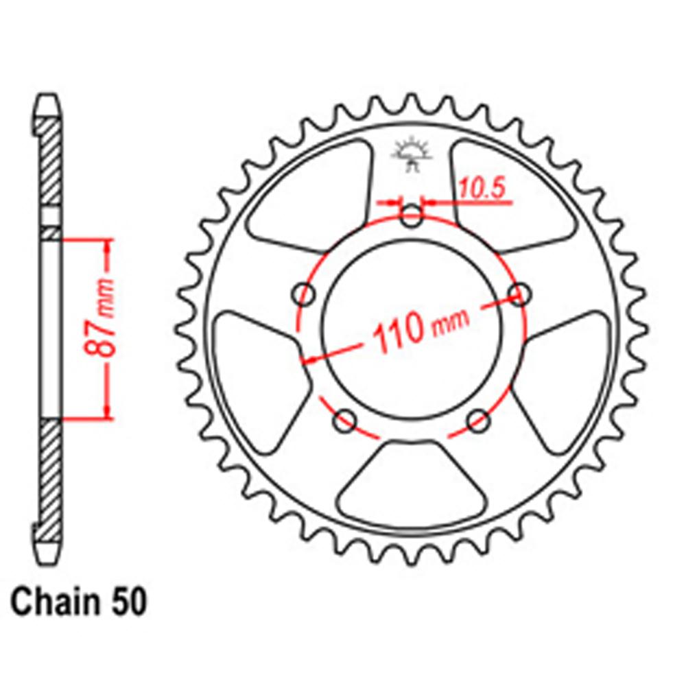 Z - REAR SPROCKET - STEEL 42T 530P 1