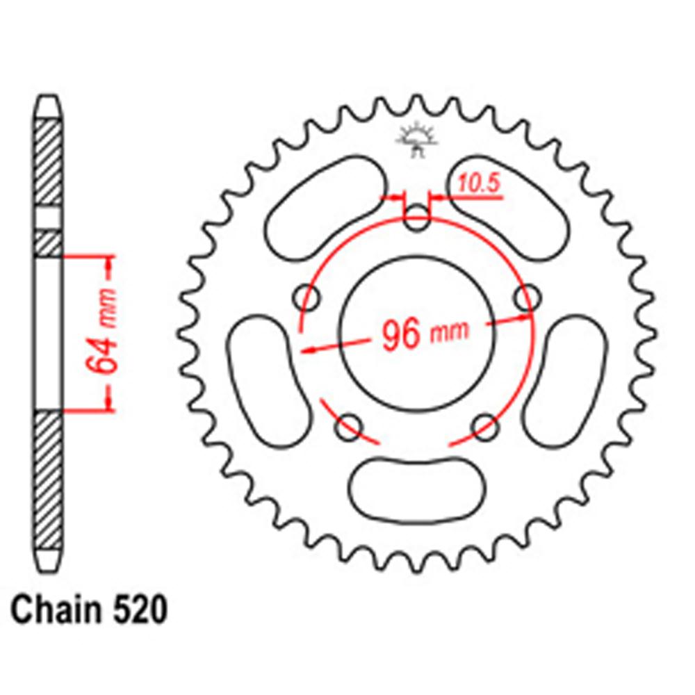 REAR SPROCKET - STEEL 50T 520P 1