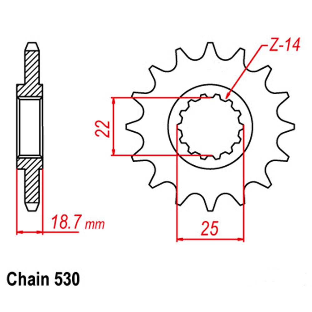 FRONT SPROCKET - STEEL 15T 530P 1