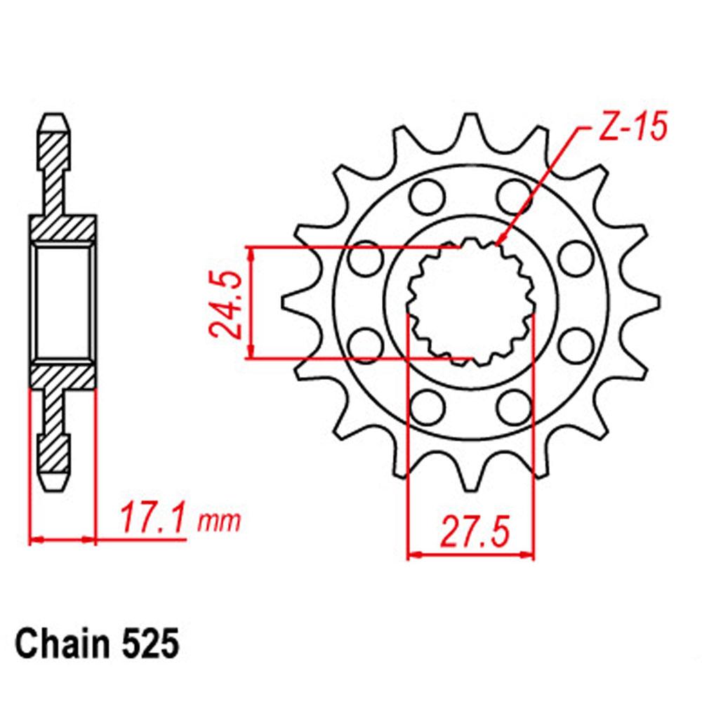 FRONT SPROCKET - STEEL 15T 525P 1