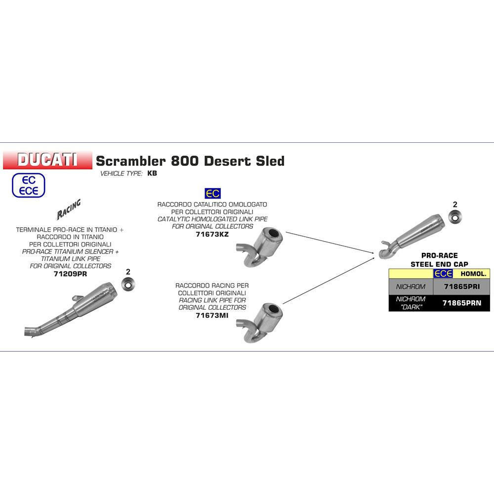 ARROW 71209PR [OEC]: PRO-RACE & LK-PIPE TITANIUM - DU 800 SCR D/SLED 3