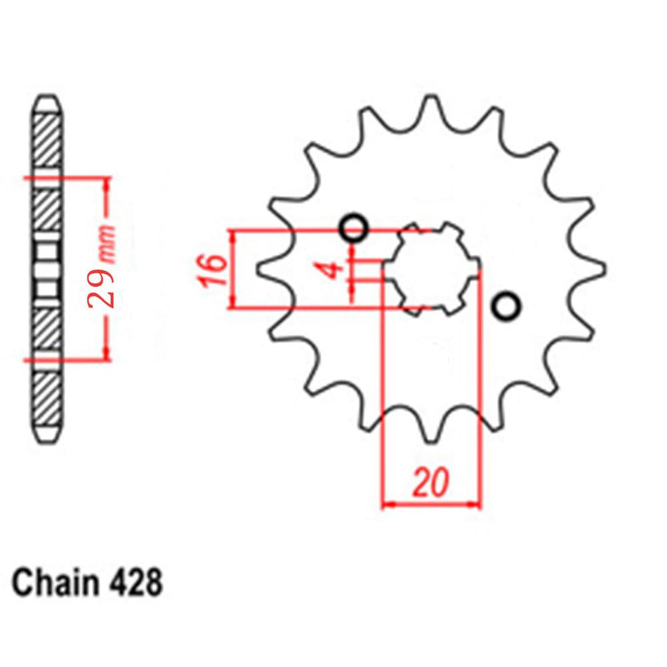 FRONT SPROCKET - STEEL 12T 428P (NOT D/D) 1