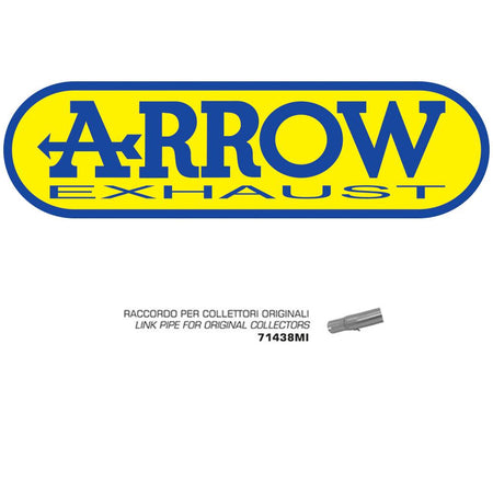 ARROW 71438MI Mid Link Pipe :- Stainless SUZUKI GSX-R 600/750 1