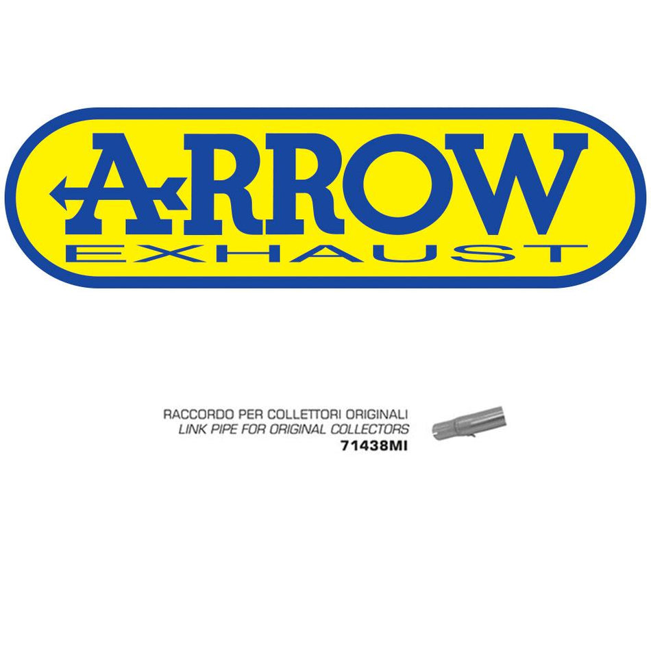 ARROW 71438MI Mid Link Pipe :- Stainless SUZUKI GSX-R 600/750 1