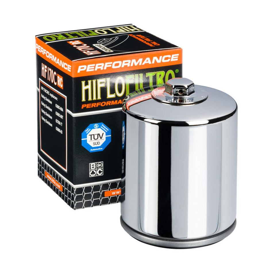 HIFLOFILTRO - OIL FILTER HF170CRC CHROME (With Nut) 1