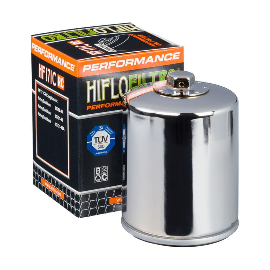HIFLOFILTRO - OIL FILTER HF171CRC CHROME (With Nut) 1