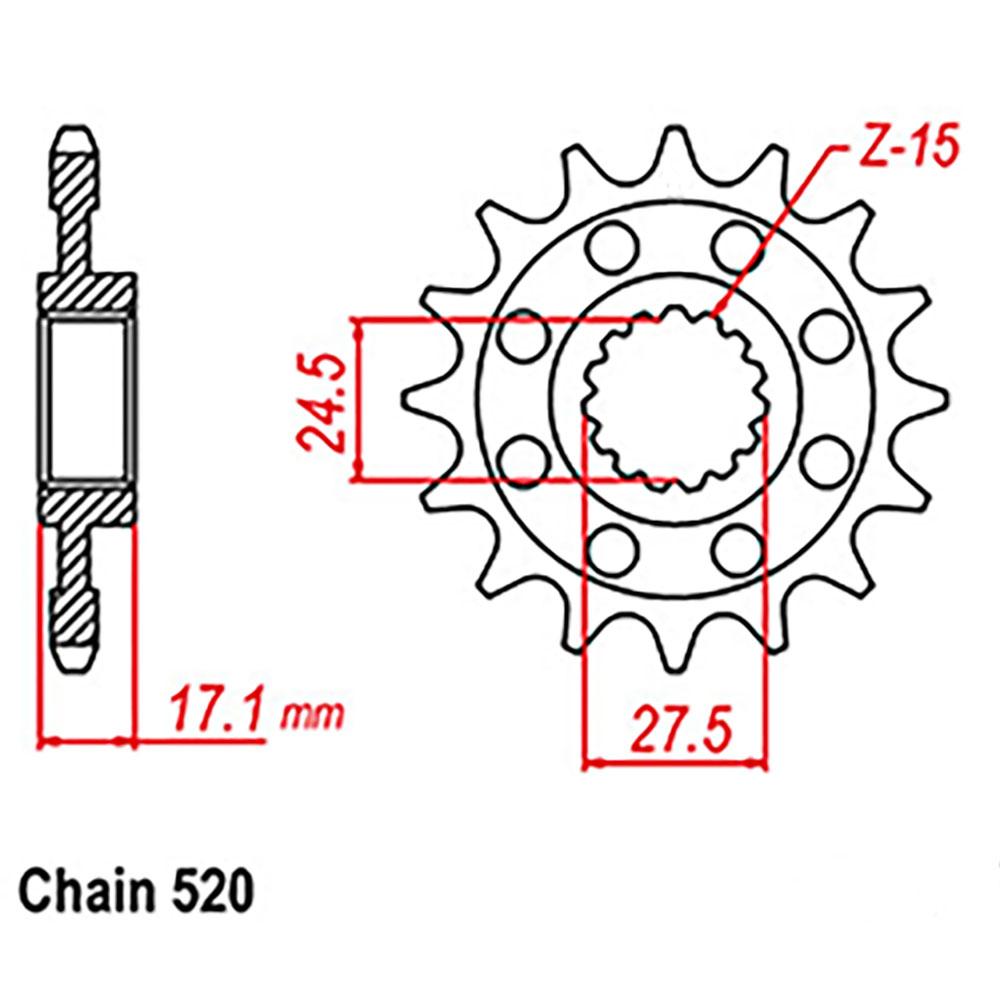 FRONT SPROCKET - STEEL 15T 520P 1