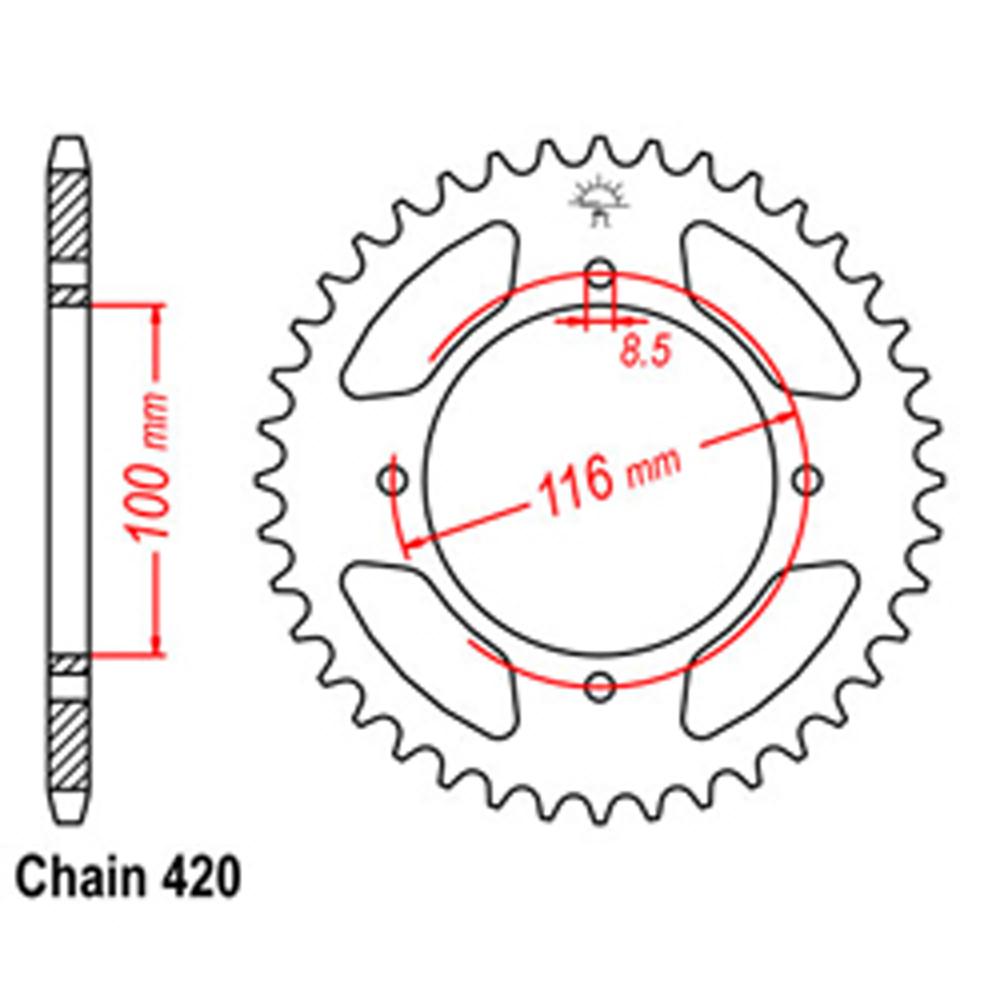 REAR SPROCKET - STEEL 50T 420P 1