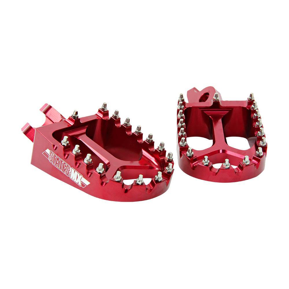 STATES MX S2 ALLOY OFF ROAD FOOTPEGS - YAMAHA - RED 1