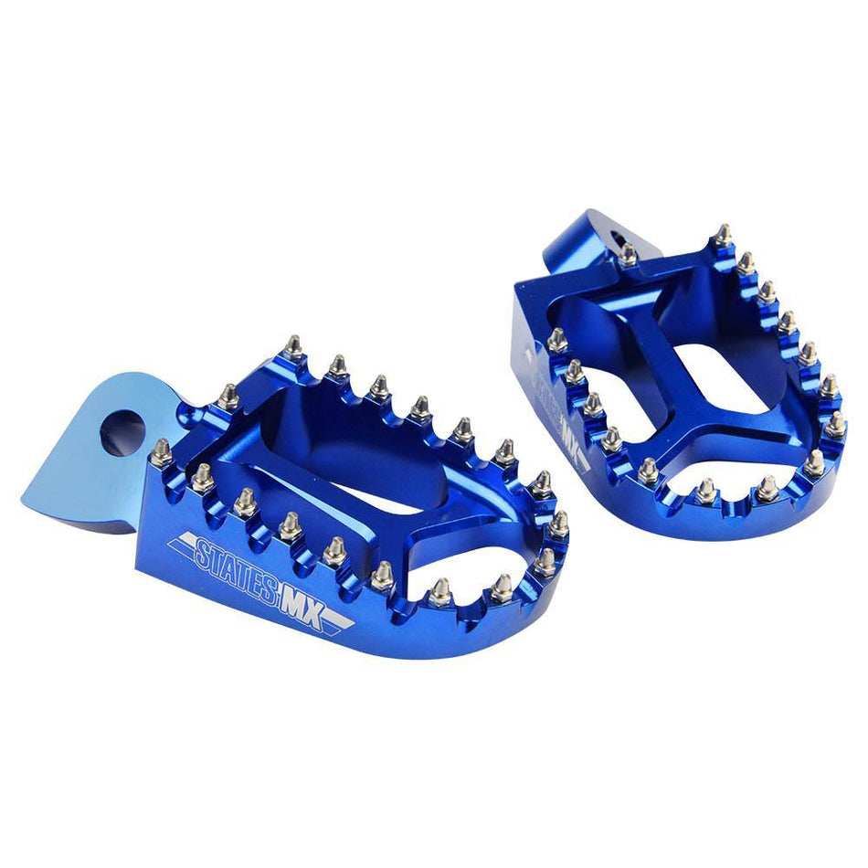 STATES MX S2 ALLOY OFF ROAD FOOTPEGS - YAMAHA - BLUE 1