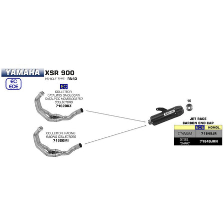 ARROW Collector 71620MI [RAS]: Stainless 3:1 Non-Cat - YAMAHA 2