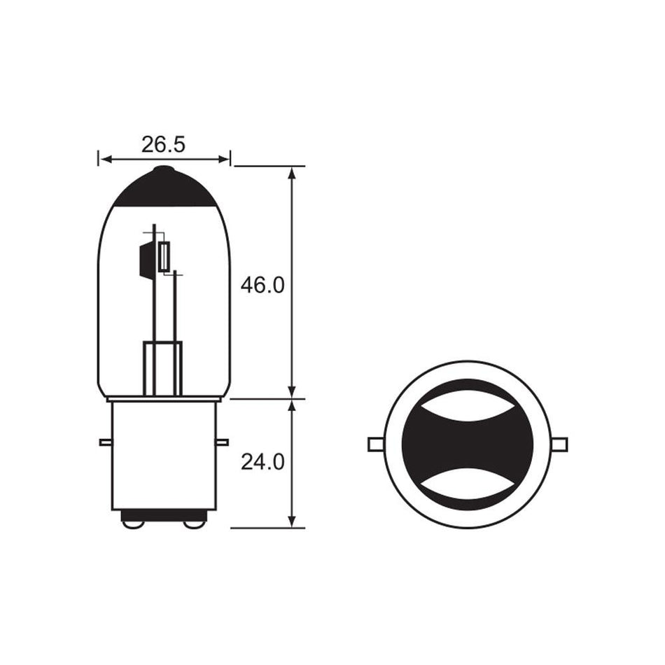 BULB - SEMI HALOGEN 6V 25/25W - BA20D 1