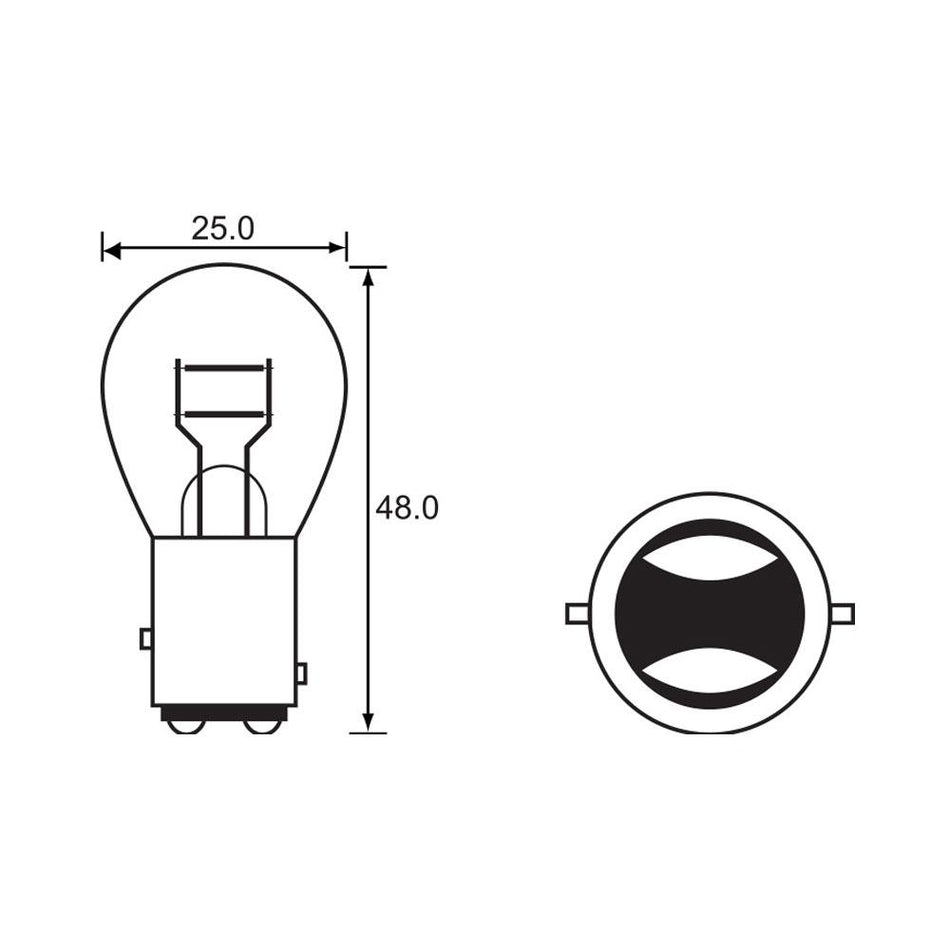 BULB - STOP TAIL 6V 21/3CP (17/5.3W) - BAY15D 1