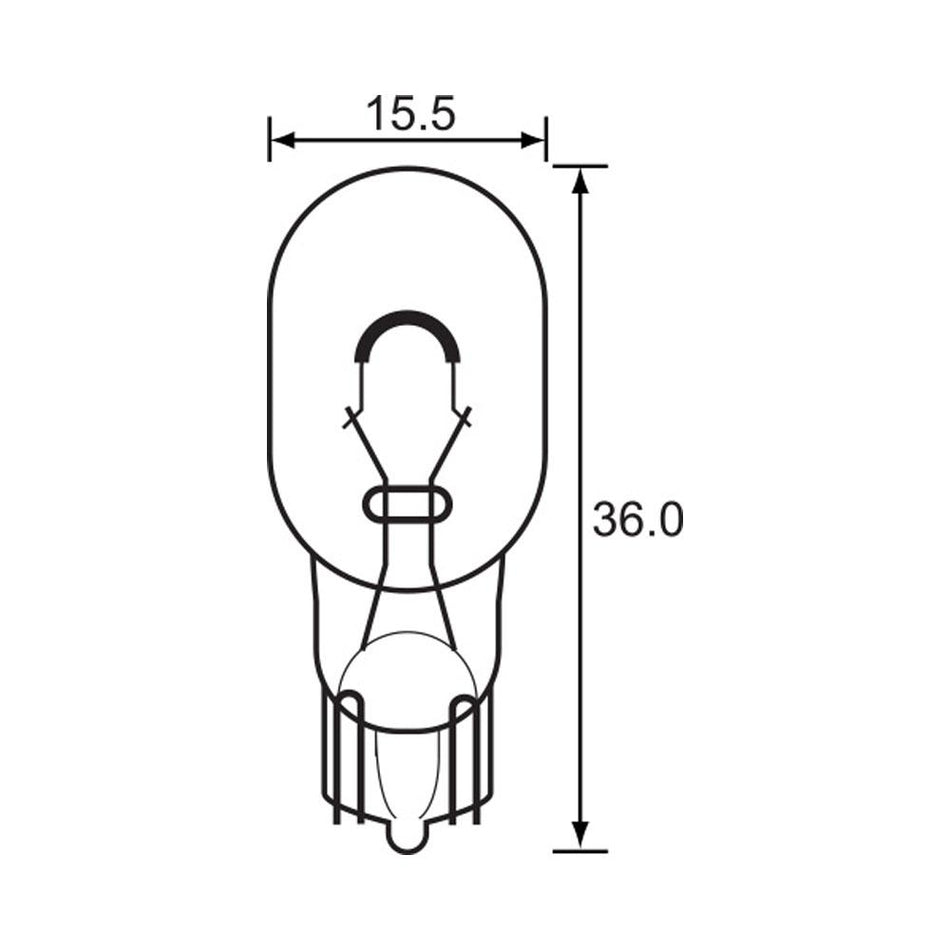 BULB - WEDGE TYPE 12V 16W - W16W 1