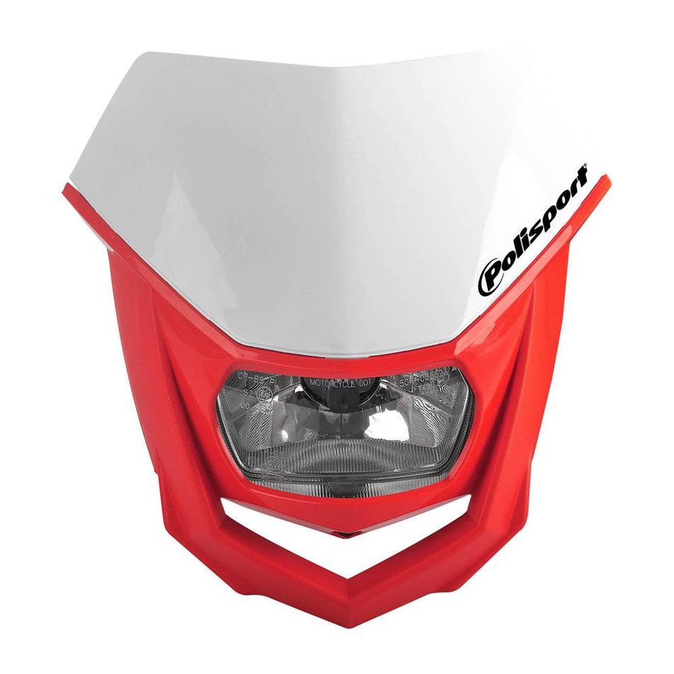POLISPORT HALO HEADLIGHT - RED / WHITE 1