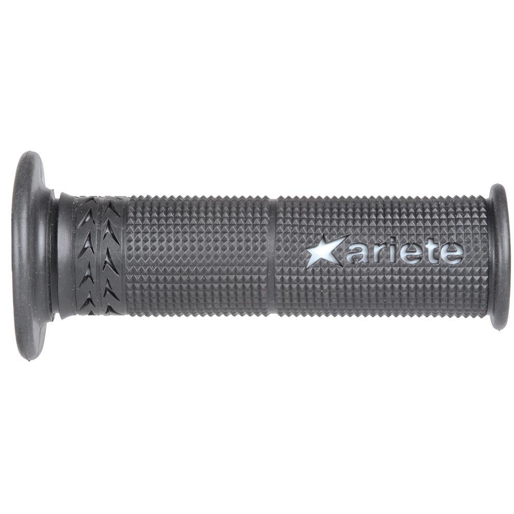 ARIETE MOTORCYCLE HAND GRIPS - SUPERBIKE - ESTORIL - 120mm Open End - BLACK WHITE 1