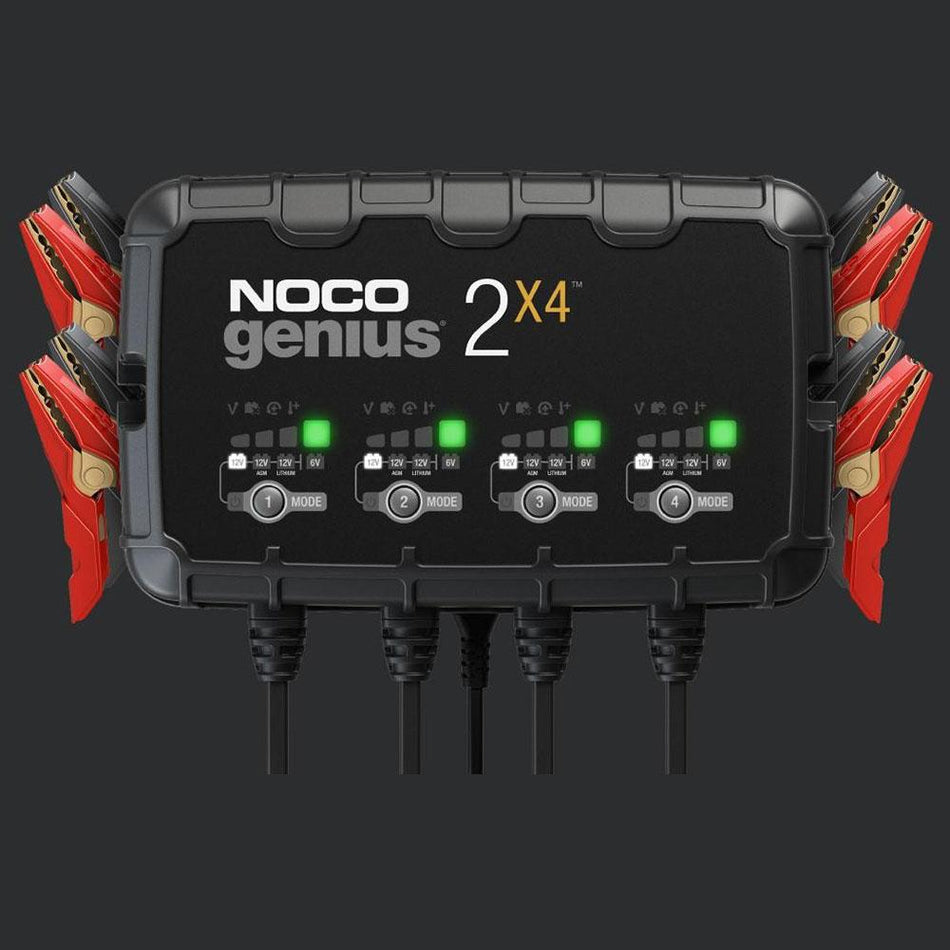 NOCO GENIUS 2X4 : BANK CHARGER - 6/12V 2A x 4 Batteries 1