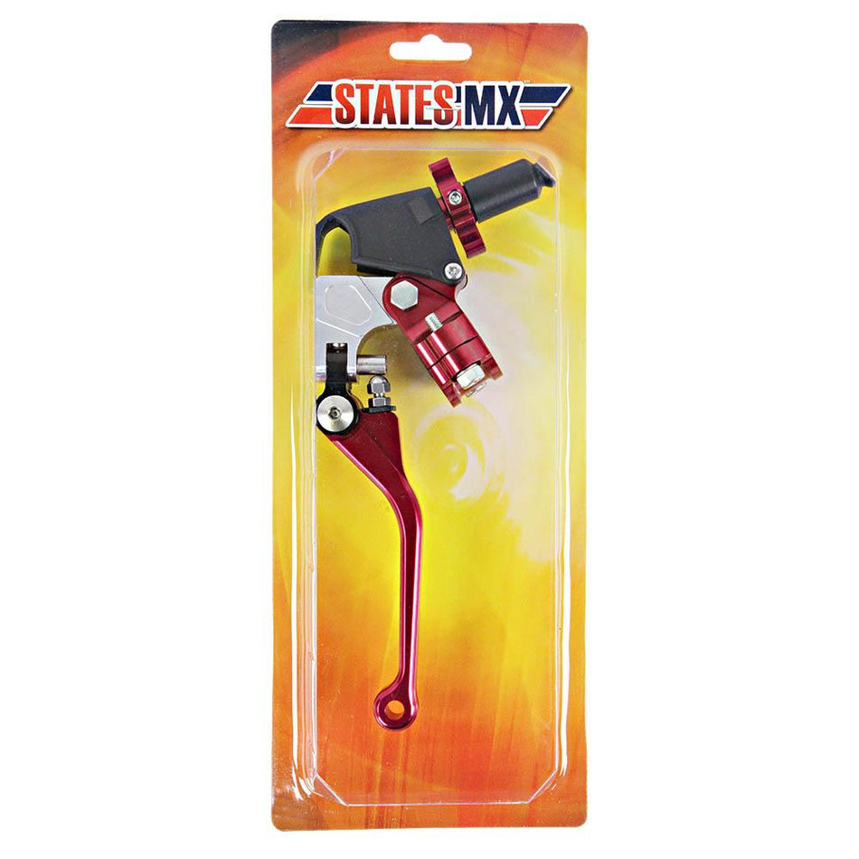 STATES MX CLUTCH PERCH AND LEVER ASSEMBLY - FOLD / FLEX - UNIVERSAL - RED 1