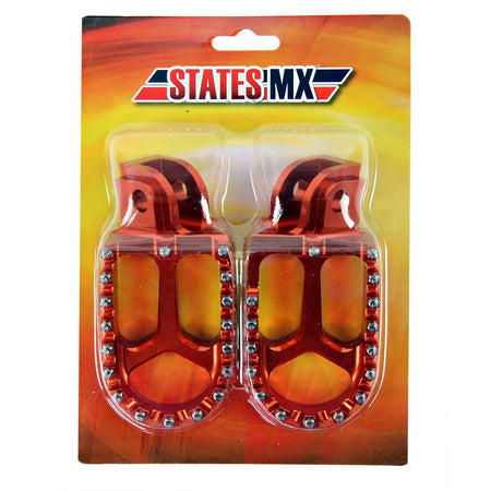 STATES MX S2 ALLOY OFF ROAD FOOTPEGS - KTM - ORANGE 1