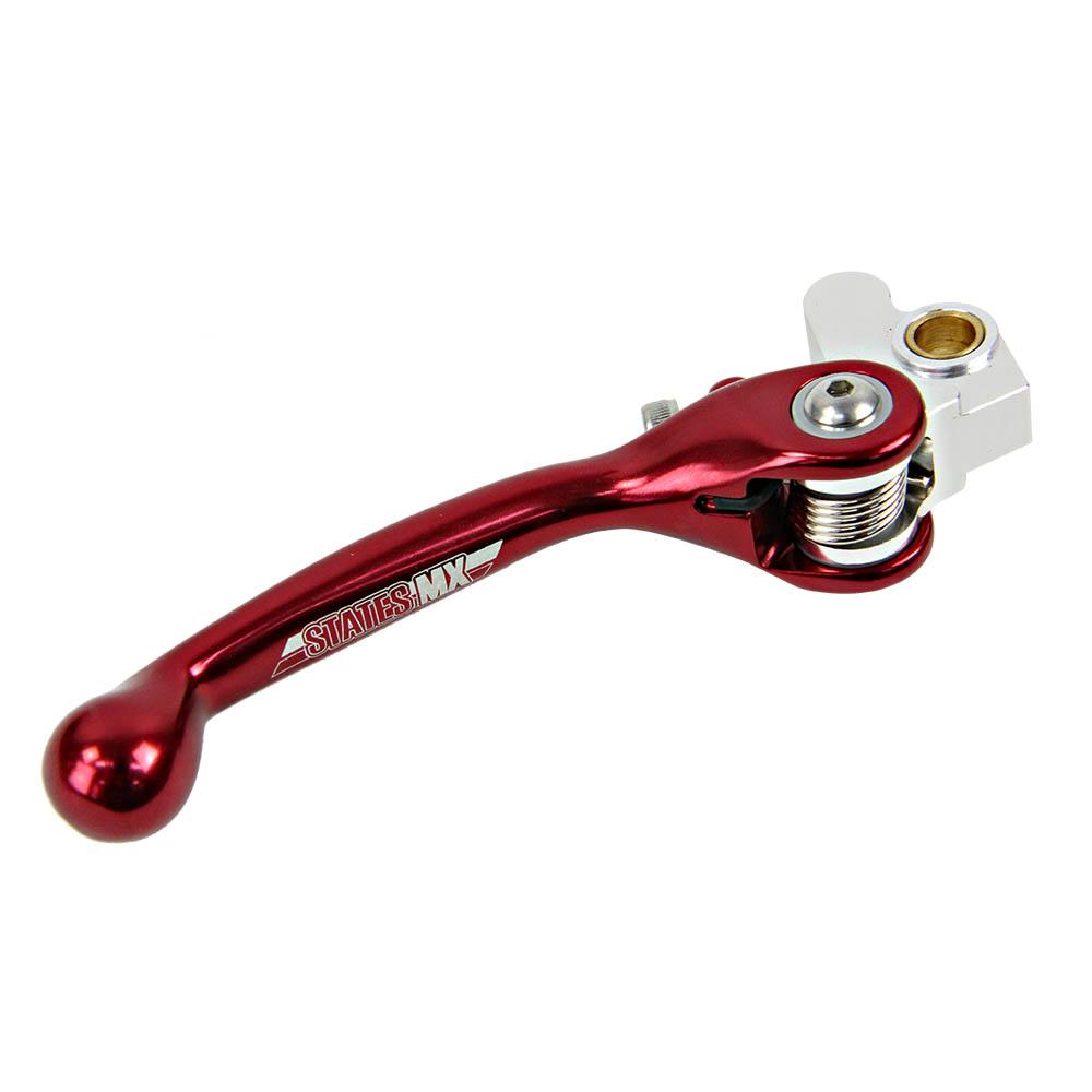 STATES MX FRONT BRAKE LEVER - STD FLEX - HONDA/SUZUKI - RED 2