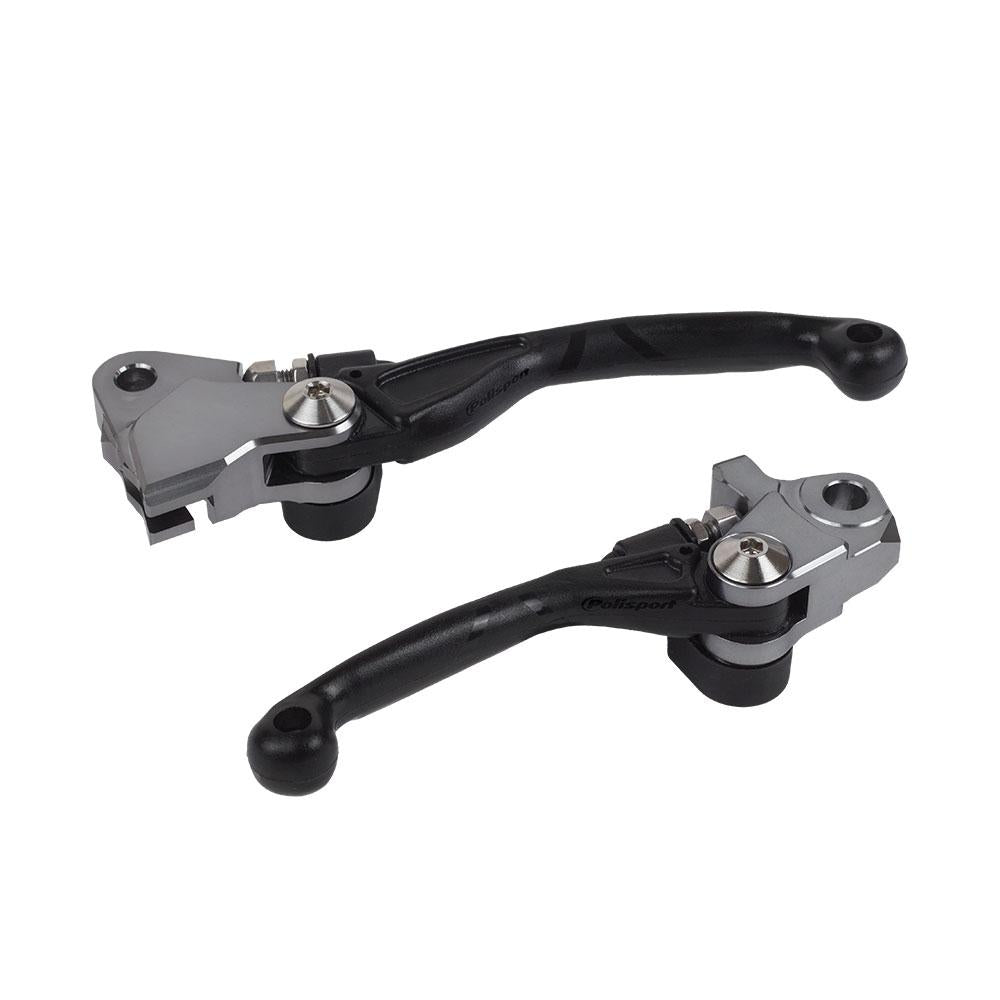 POLISPORT FOLDING LEVER SET KAWASAKI KX250F 21-22/KX450F 19-22 - BLACK 1