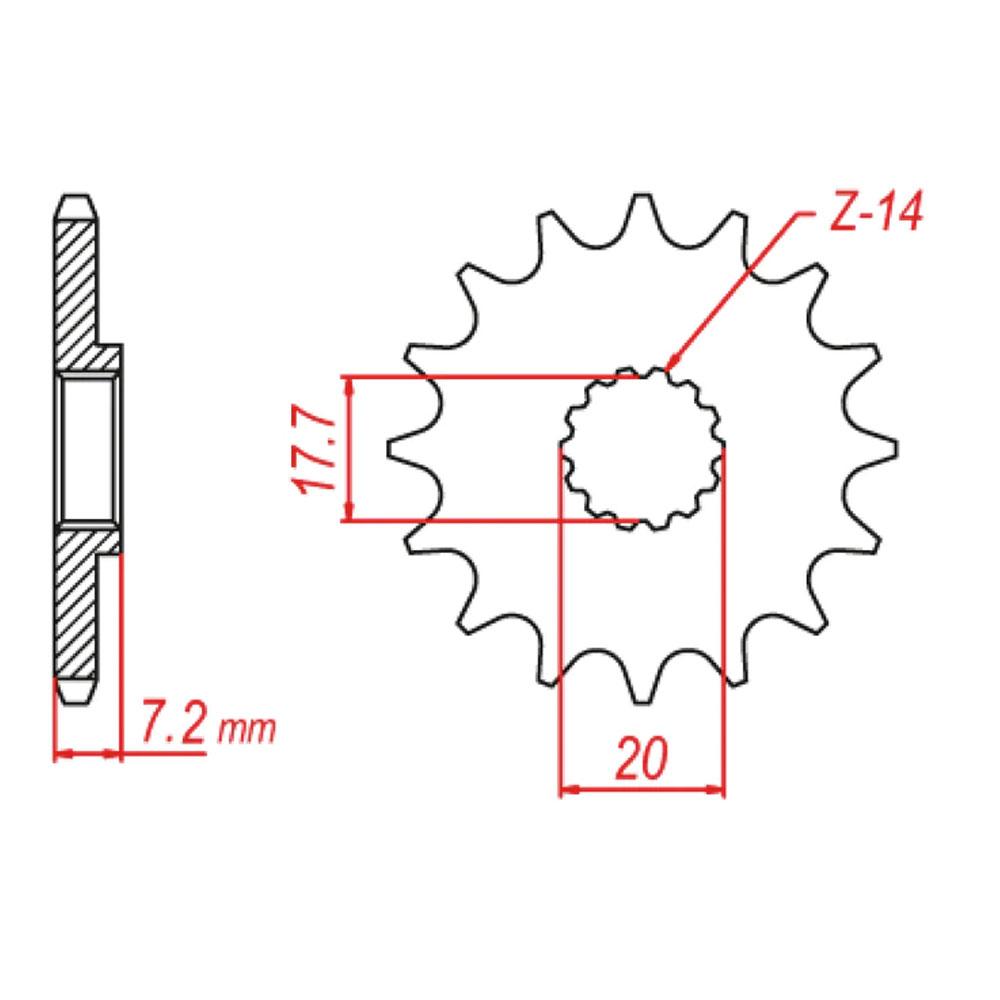 FRONT SPROCKET - STEEL 14T 420P 1