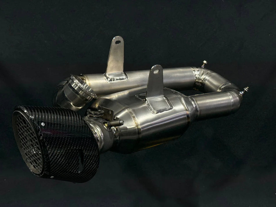 Vandemon - Ducati V2 Panigale & Streetfighter Titanium Stealth Slip-On Bimodal Muffler