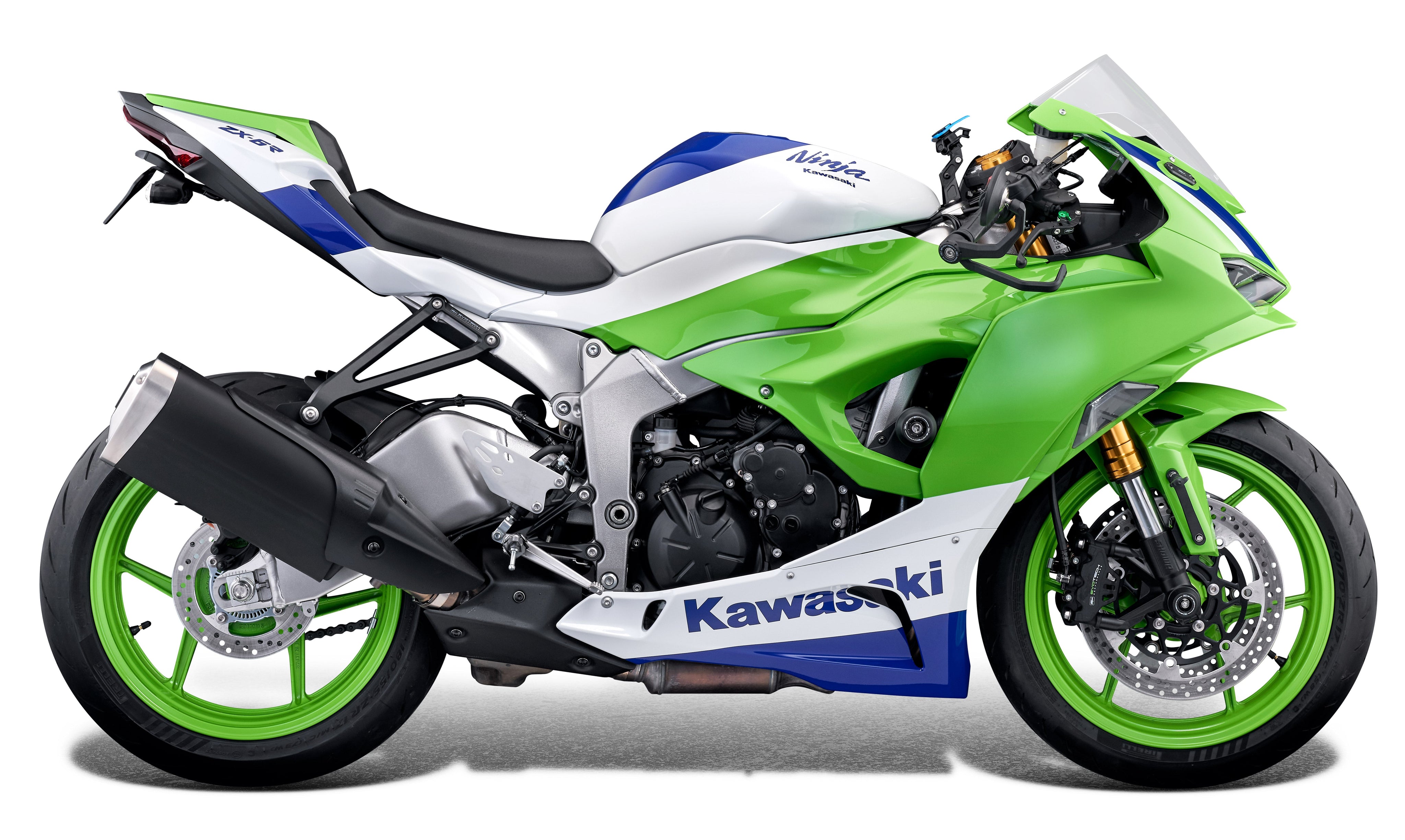 Evotech Kawasaki Ninja ZX-6R 40th Anniversary Edition Exhaust Hanger & Pillion Footpeg Removal Kit (2024+) - 5