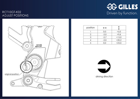 Gilles Tooling adjustable rearset RCT10GT, RCT10GT-K02 - 3