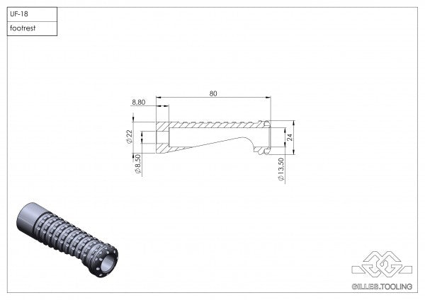 Gilles Tooling Foldable Footpegs, UF-18-KIT