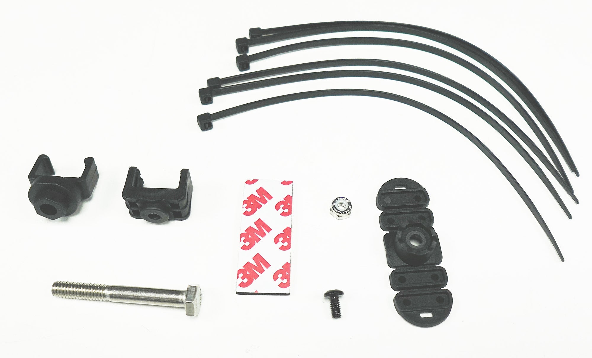 The fastener kit from Evotech Motorcycle USB Charger for the Yamaha FZ1N includes a range of fitting accessories for the rider to adapt the motorcycle part to their preferred mounting point. 