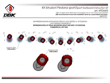 KPDM05 - ADJUSTABLE SPORT PILOT FOOTPEGS KIT - DBK Special Parts - 3