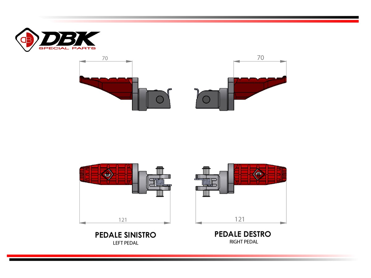 KPDM05 - ADJUSTABLE SPORT PILOT FOOTPEGS KIT - DBK Special Parts - 4