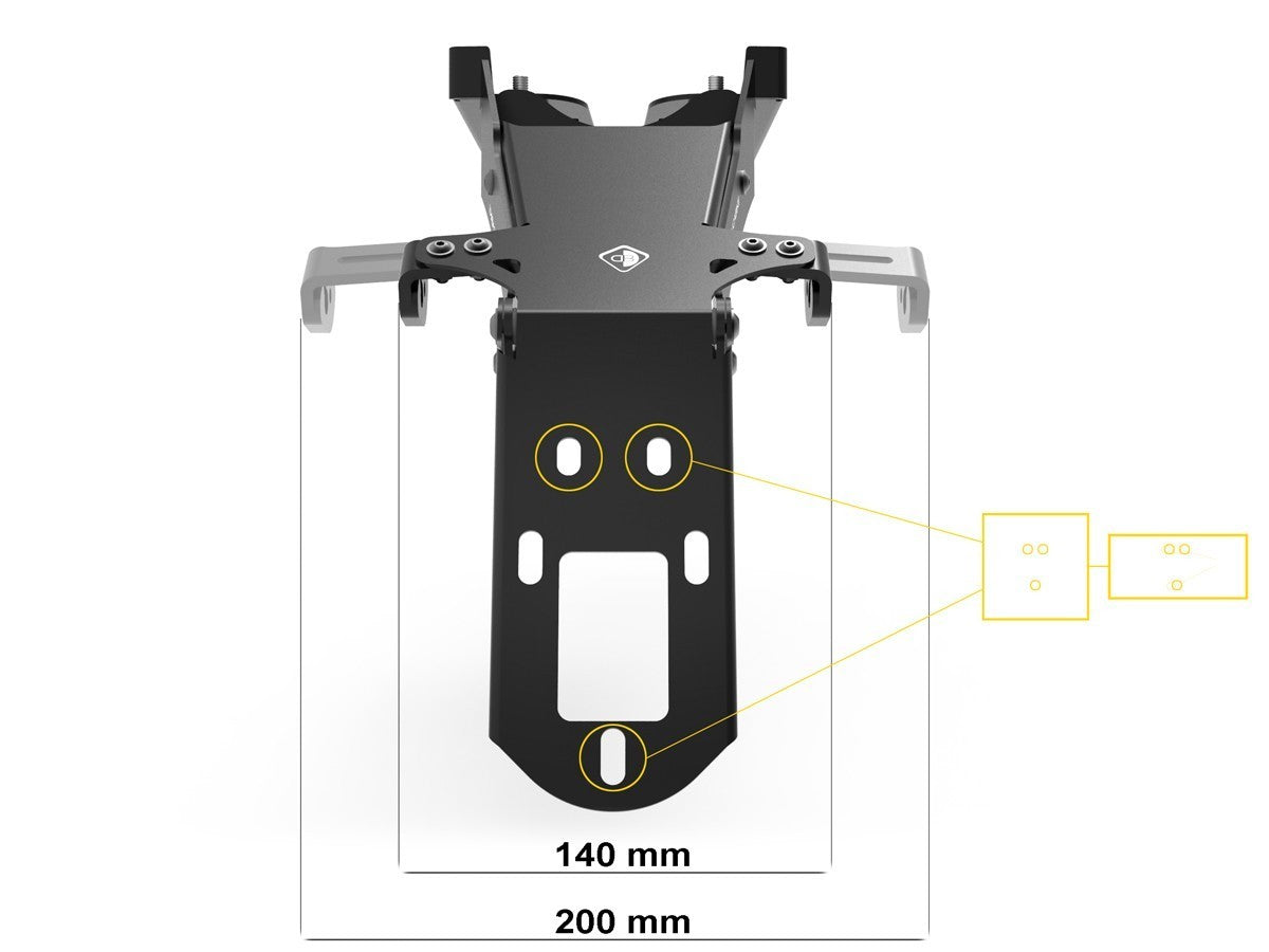 PRT16 - MTS V4 EVO ADJUSTABLE LICENSE PLATE HOLDER - DBK Special Parts - 4