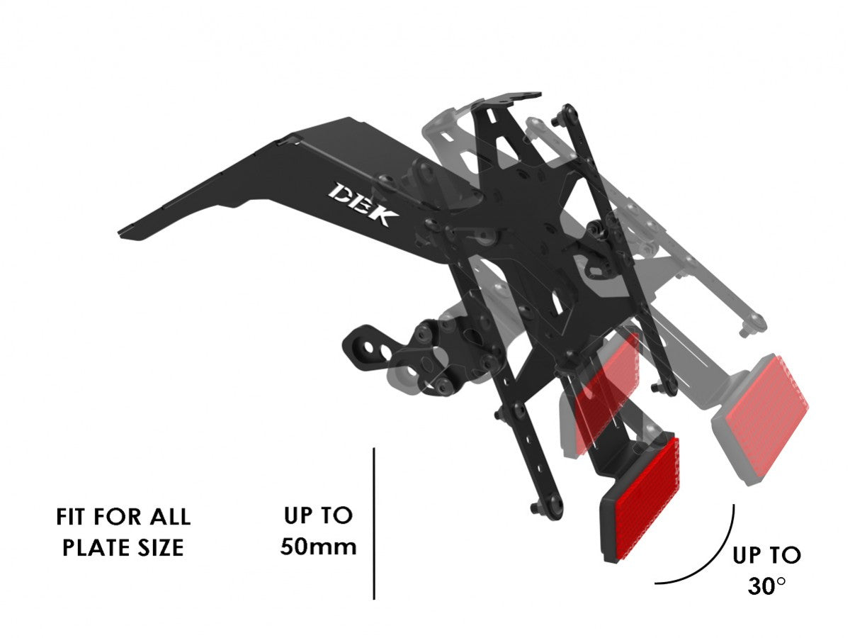 PRT23 - ADJUSTABLE LICENSE PLATE HOLDER HM 698 MONO - DBK Special Parts - 3