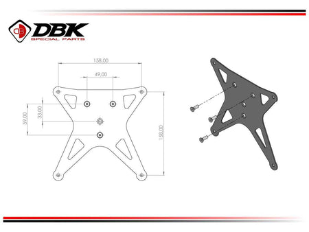 RPRT084 - ITALIAN LICENSE PLATE MOUNT KIT - DBK Special Parts - 2