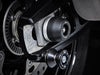 The EP Spindle Bobbins Kit’s nylon bobbin and aluminium reinforcement fitted neatly to the swingarm of the BMW S 1000 XR Sport.  