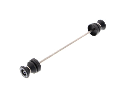 EP Paddock Stand Bobbins for the Ducati Scrambler Mach 2.0 comprises a spindle rod with EPs signature nylon paddock stand bobbins either end with precision shaped aluminium spacer.