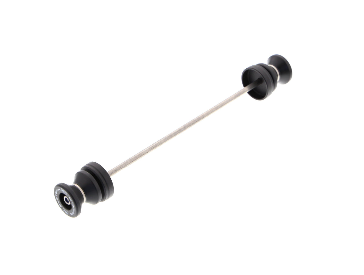 EP Paddock Stand Bobbins for the Ducati Scrambler Classic comprises a spindle rod with EPs signature nylon paddock stand bobbins either end with precision shaped aluminium spacer.