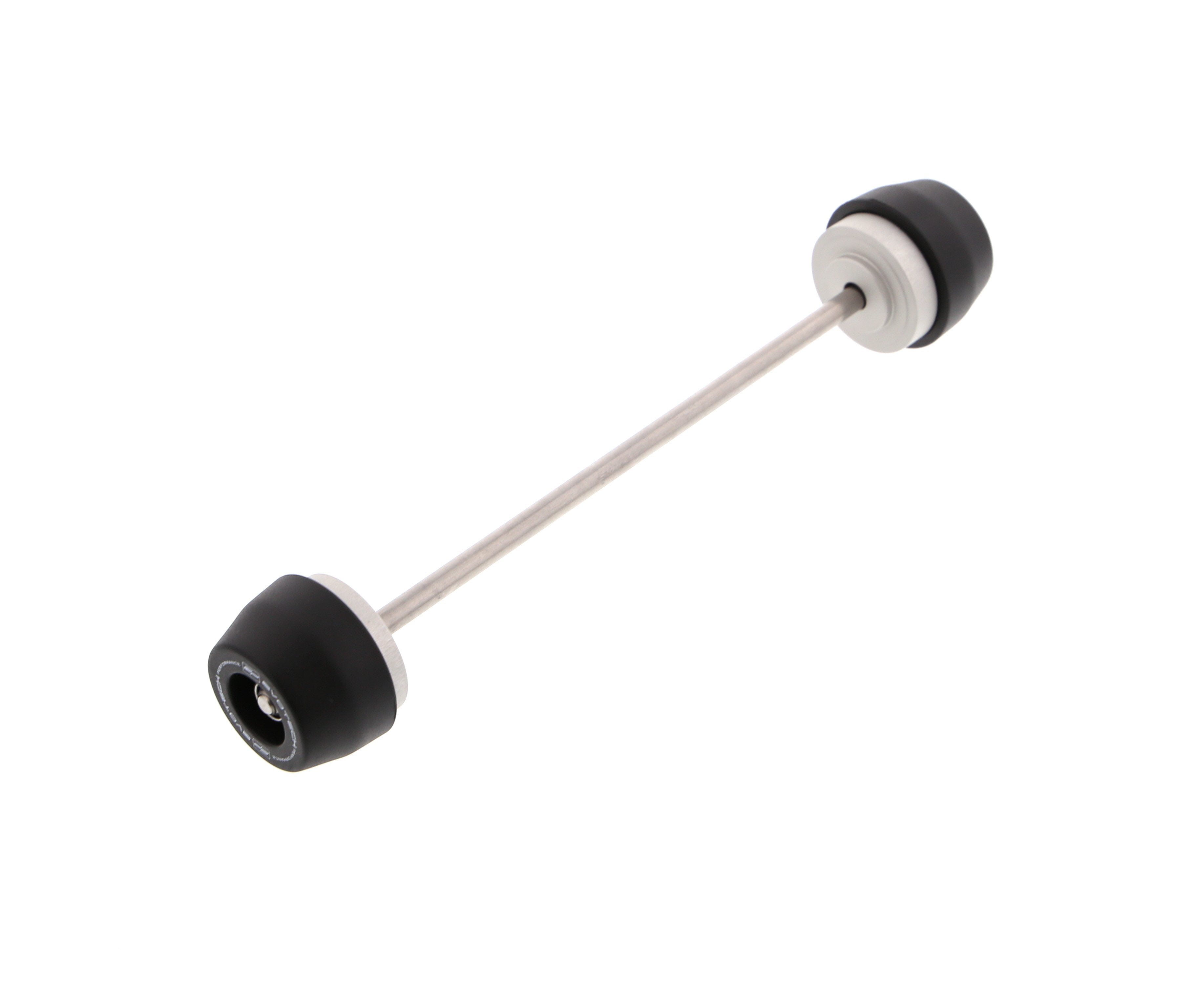 Evotech Rear Spindle Bobbins for the Yamaha YZF-R6 are a pair of nylon bobbin heads with supporting aluminium  inners. The stainless steel spindle rod will hold the EP wheel sliders through the motorcycle’s rear wheel.