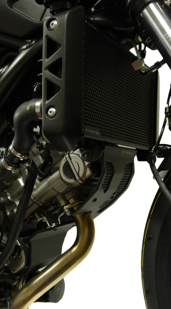 Close up of the EP Radiator Guard for Suzuki SV650X