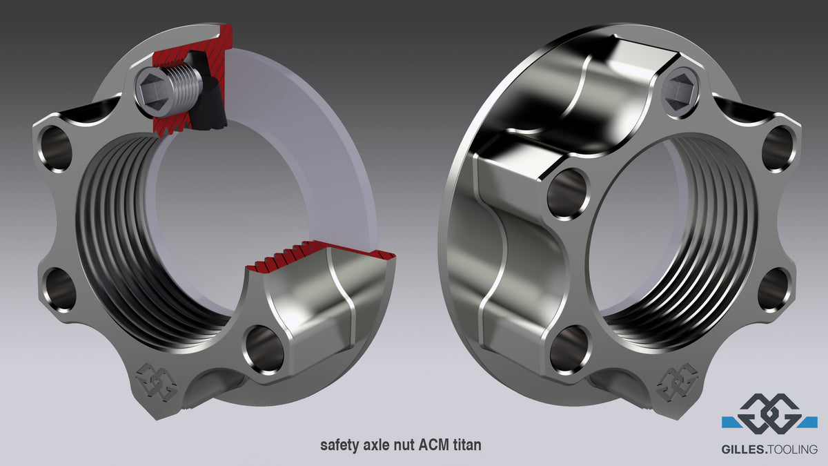 Gilles Tooling safety axle nut ACM titanium M24X1,5