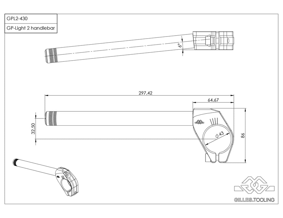 Gilles Tooling handlebar GP-LIGHT 2 430