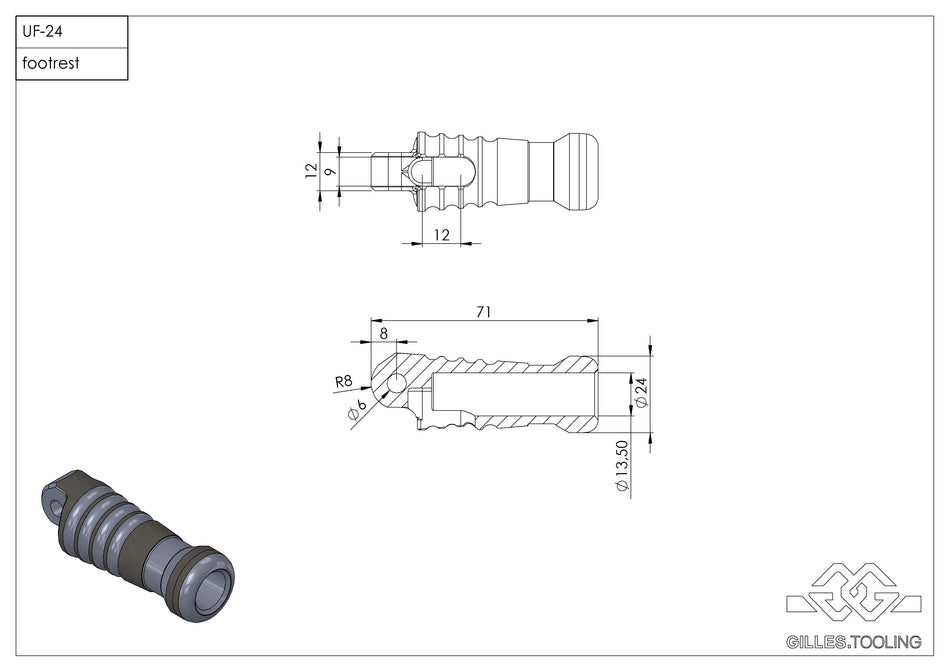 Gilles Tooling Foldable Footpegs UF-25-KIT vers.2